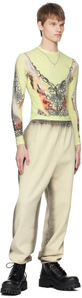 Y/Project Beige Spray Soufflé Sweatpants 4