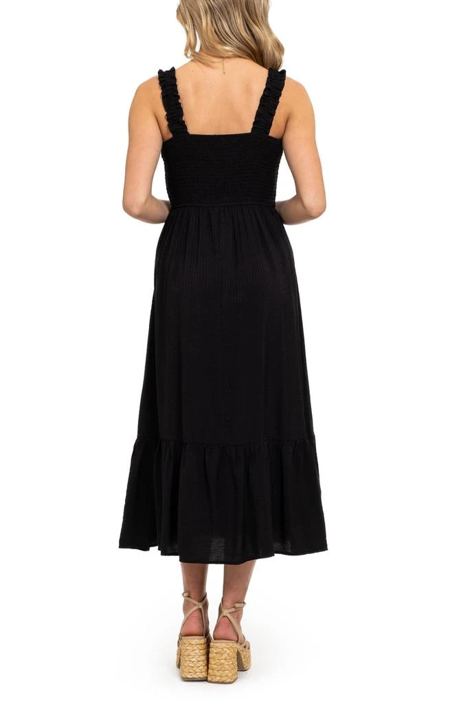 AUGUST SKY Smocked Empire Waist Midi Dress 2