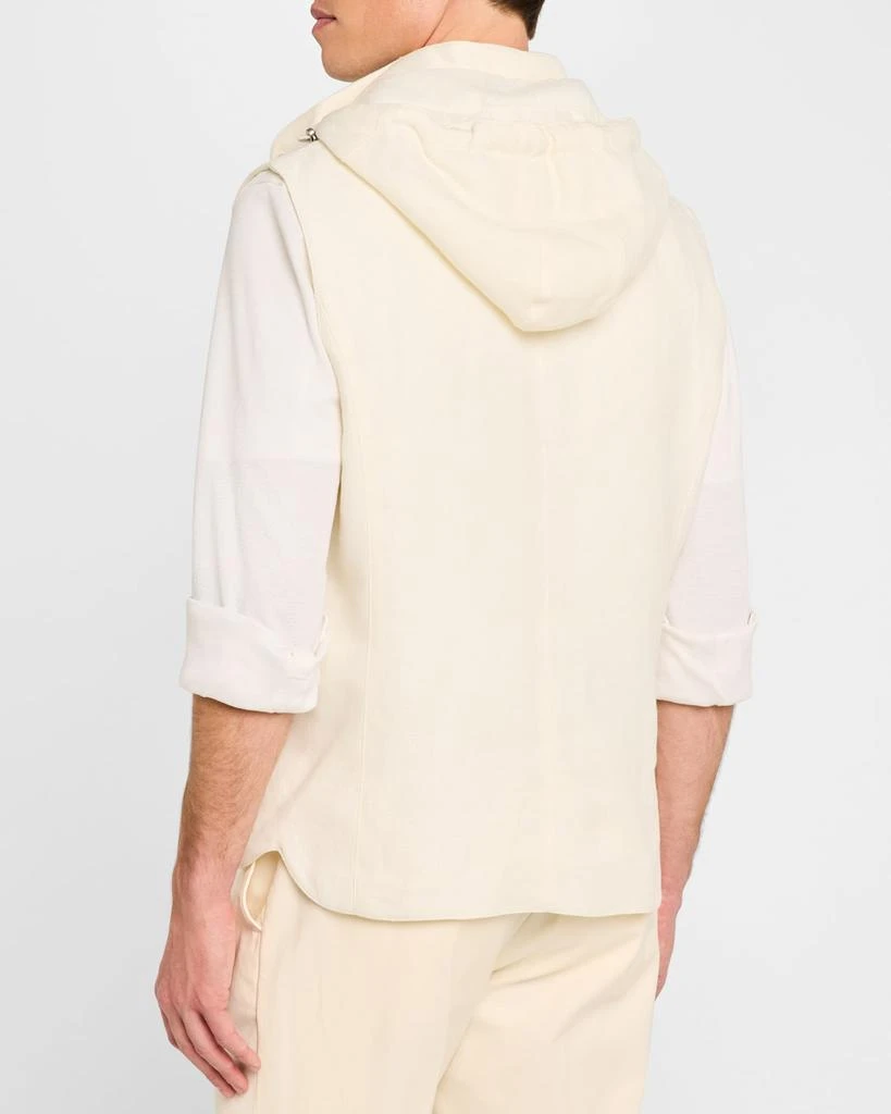 Brunello Cucinelli Men's Water-Resistant Snap-Front Vest with Removable Hood 3
