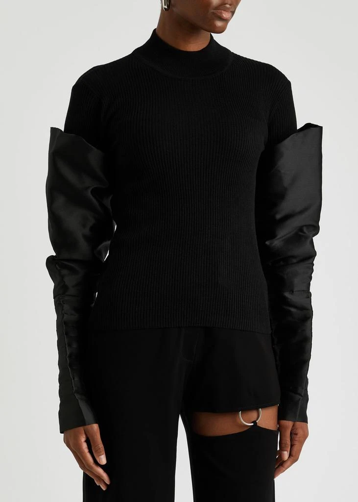 Nafsika Skourti Panelled ribbed silk jumper 3