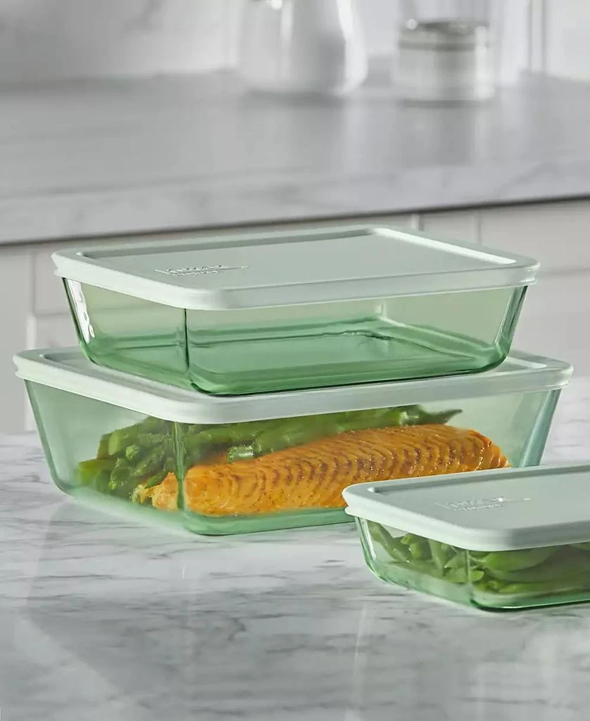 Pyrex Simply Store Tinted 6-Pc Rectangle Storage Set with Plastic Lids 2