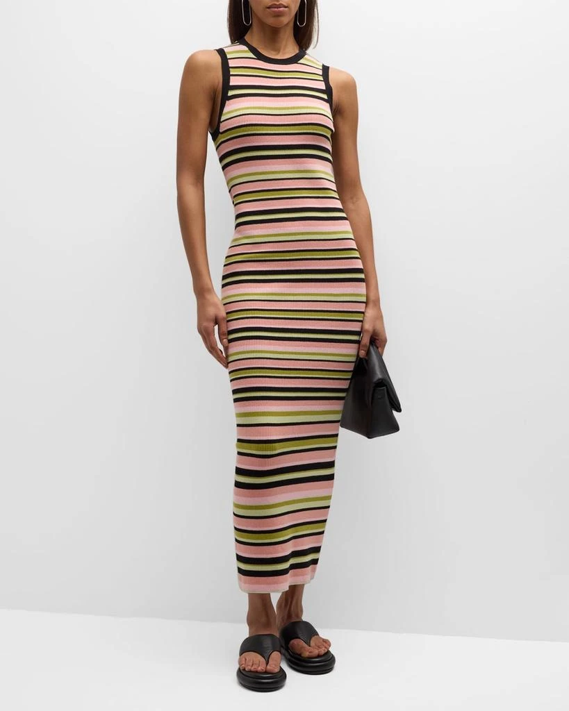 ATM Anthony Thomas Melillo Multi-Yarn Stripe Sleeveless Midi Dress 3