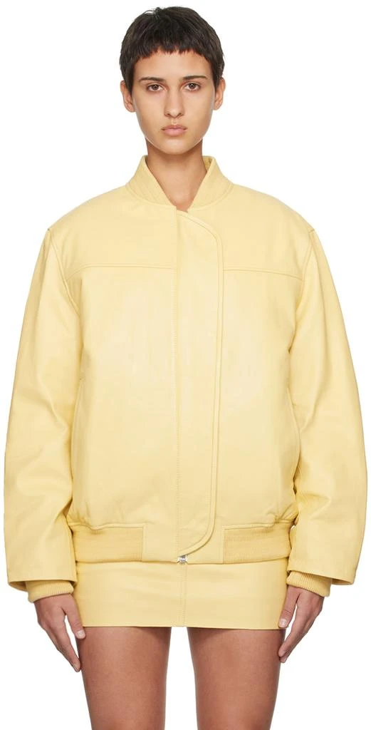 REMAIN Yellow Insulated Leather Bomber Jacket 1