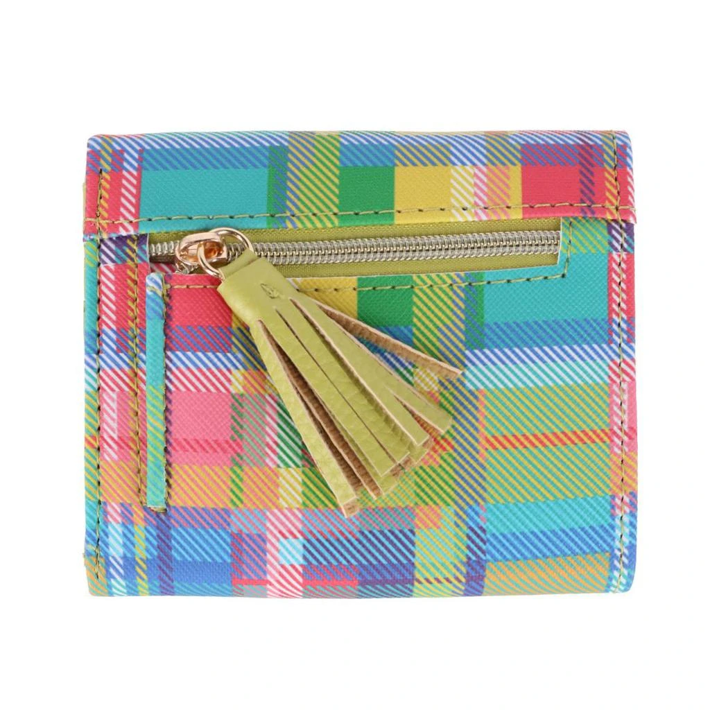Buxton Women's Madras Vegan Leather Slot Coin Purse 2