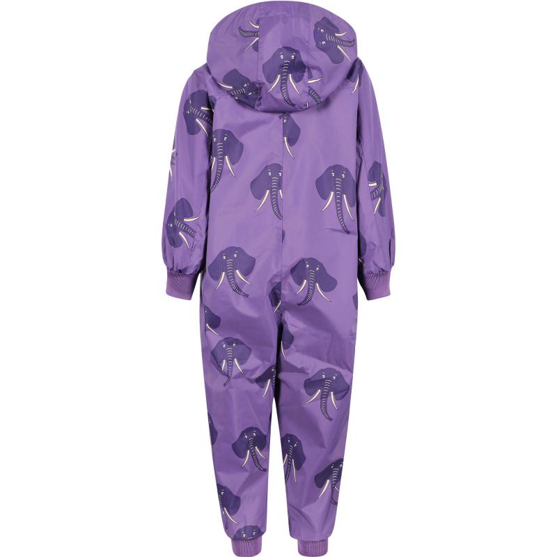 Mini Rodini Elephants print overall in purple
