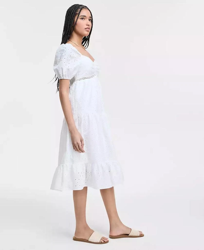 Kingston Grey Juniors' Eyelet Puff-Sleeve Tiered Midi Dress 3