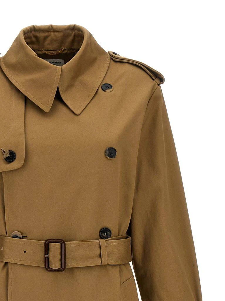 Yves Saint Laurent Saint Laurent Double-Breasted Belted Trench Coat 3