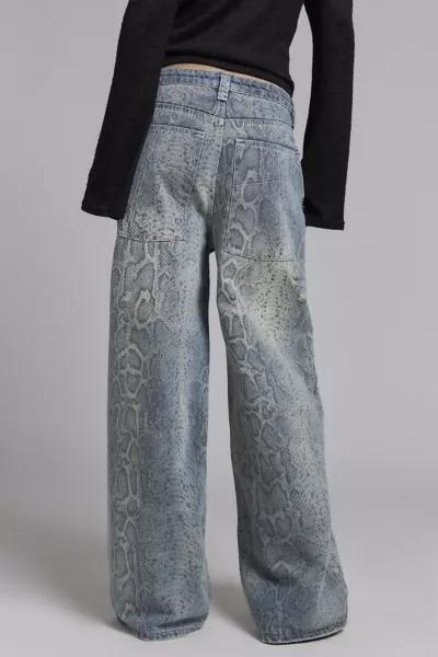 The Ragged Priest The Ragged Priest Scale Snakeskin Print Slim Sweeper Jean