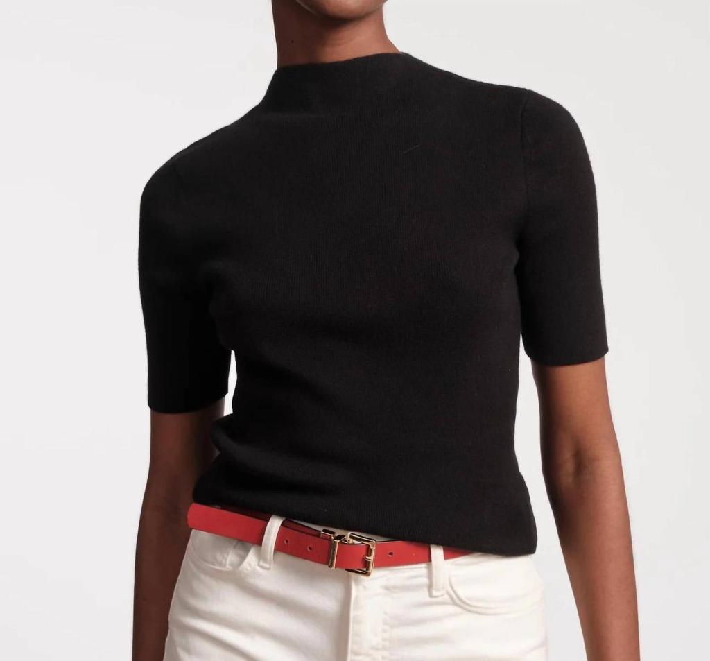 Frances Valentine Frances Valentine - Marie Knit Mock Neck 3/4 Sleeve Sweater Top