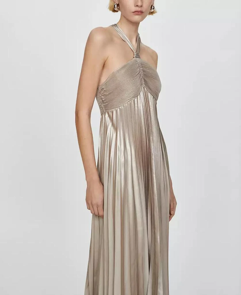 Mango Women's Pleated Halter Neck Dress 3