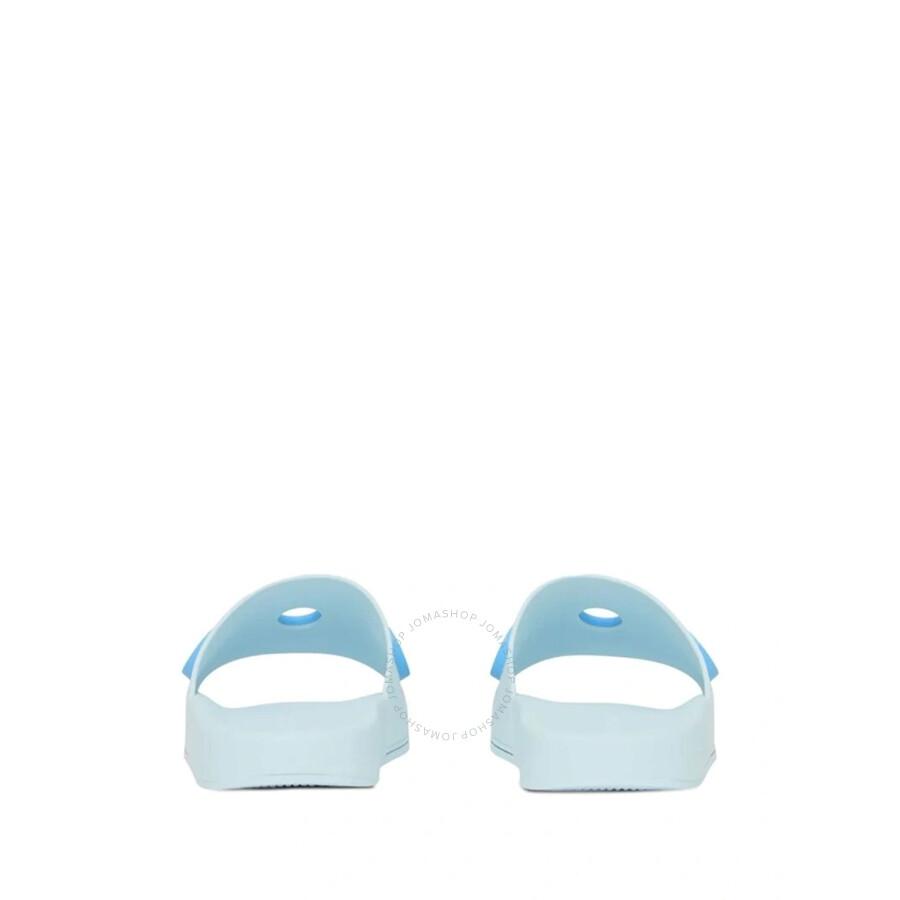 Burberry Pale Blue Furley Logo-Embellished Slide Sandals
