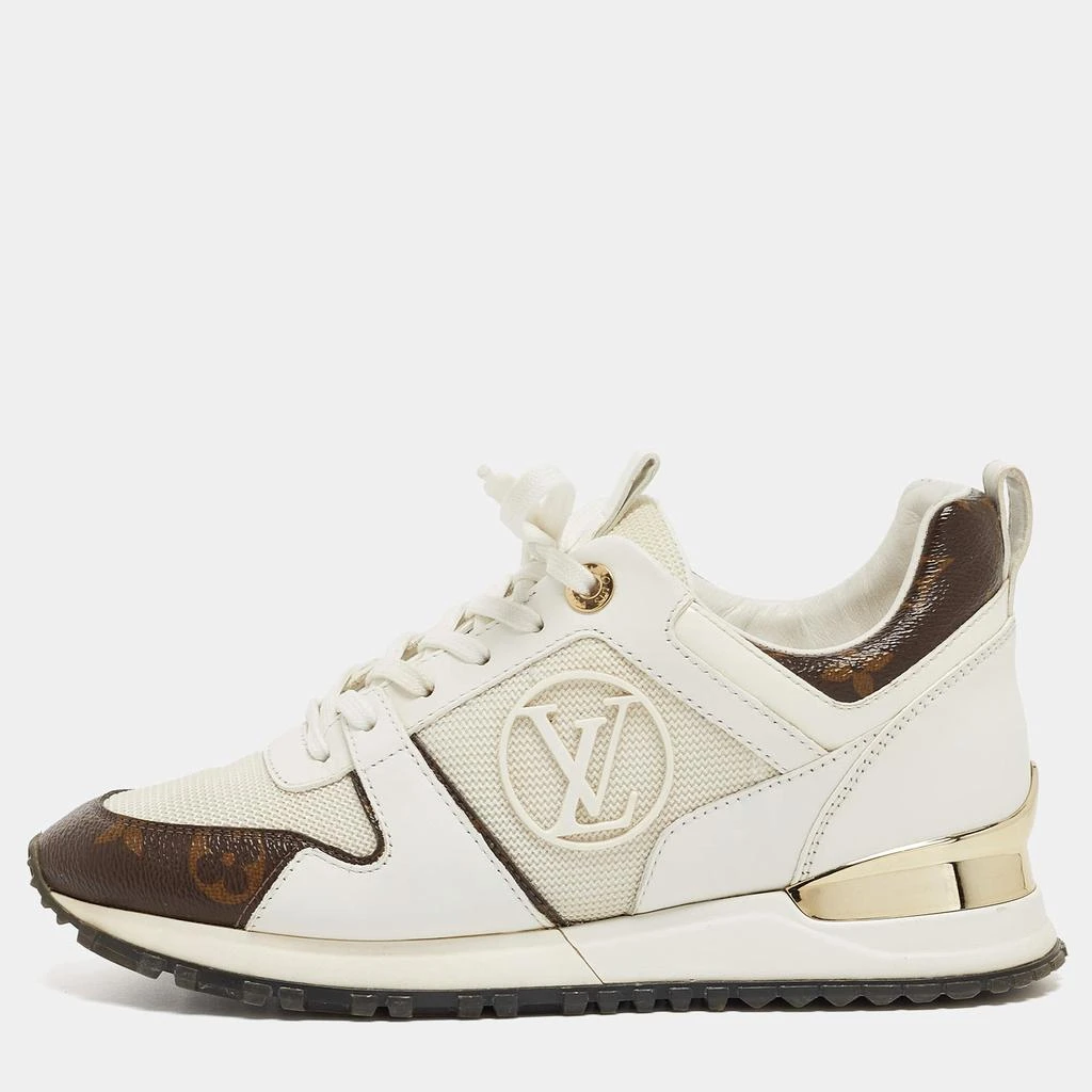 Louis Vuitton Louis Vuitton White/Monogram Canvas and Leather Run Away  Sneakers Size 36 1