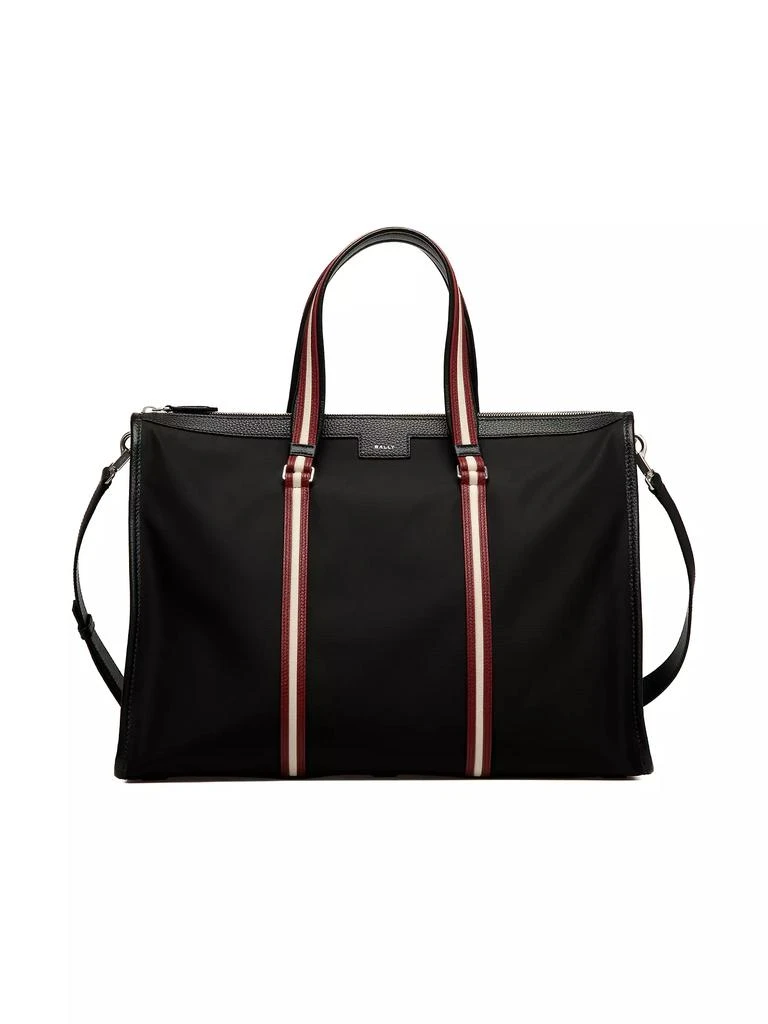 Bally Code Leather-Trimmed Nylon Tote Bag 1