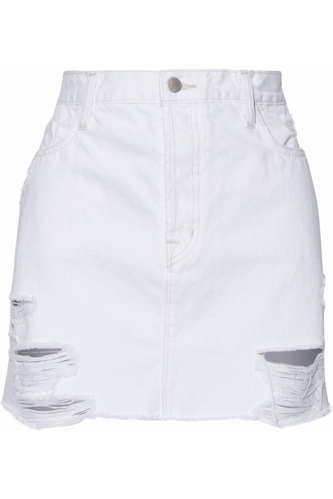 J Brand Distressed denim mini skirt