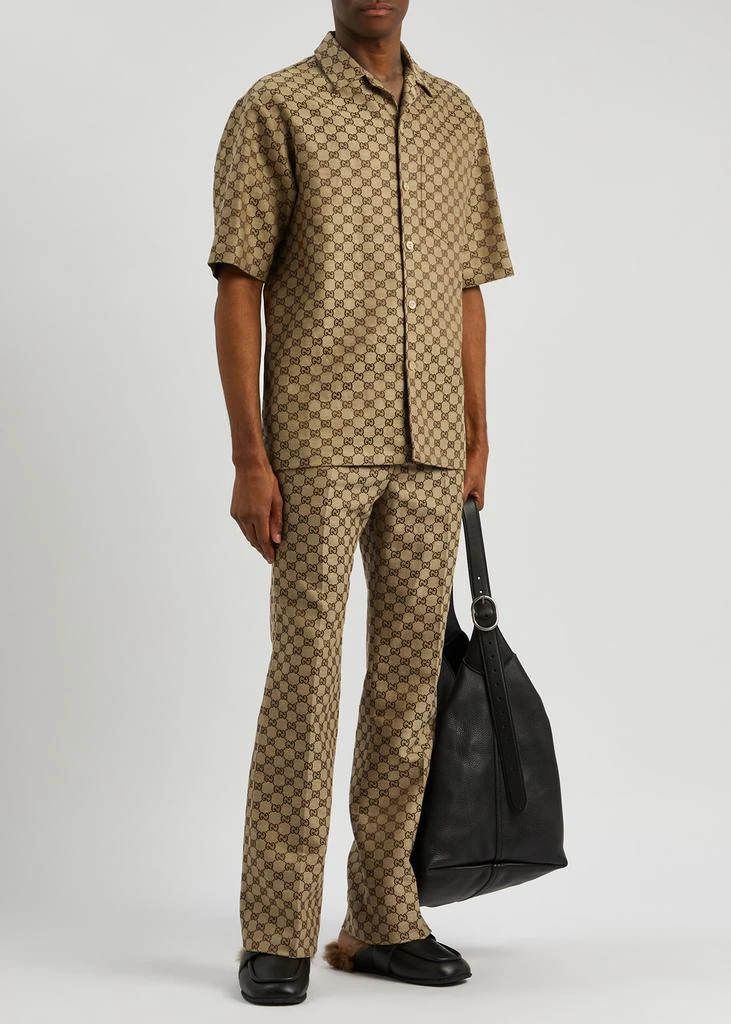 Gucci GG-jacquard linen-blend shirt 4