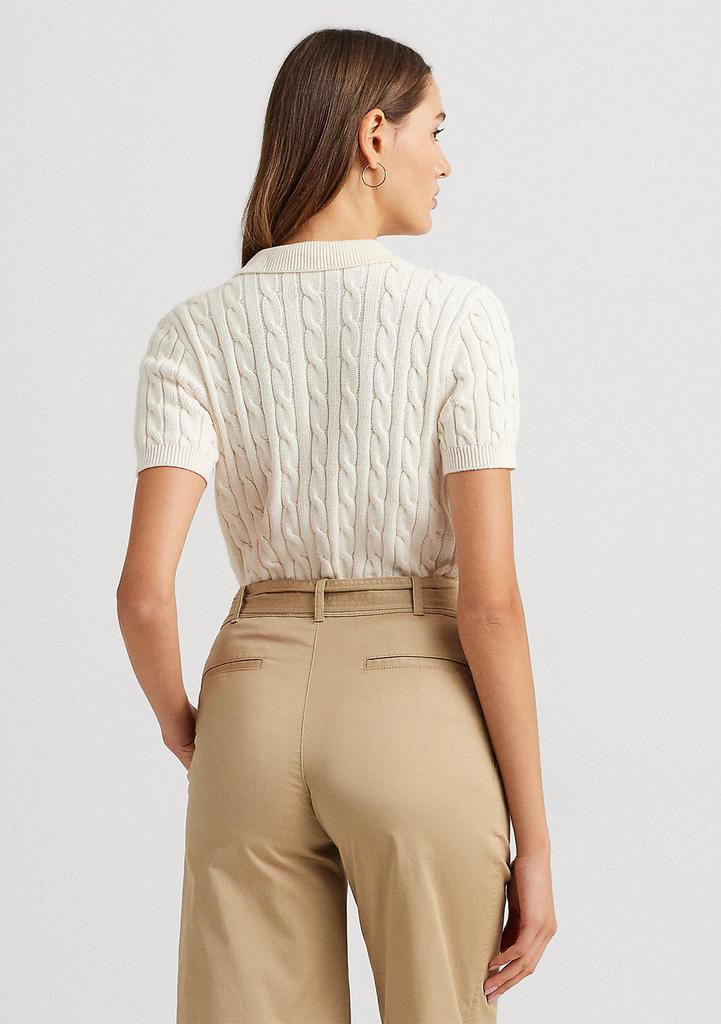 Ralph Lauren Cable Knit Cotton Polo Sweater