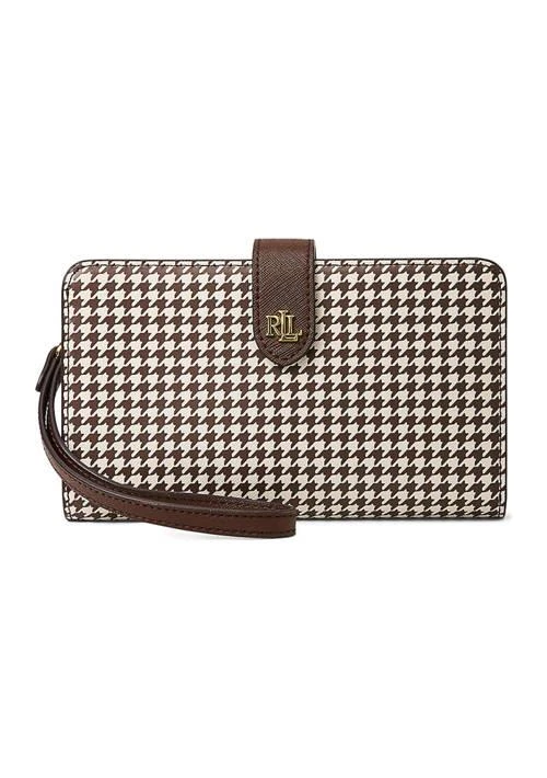 Ralph Lauren Ralph Lauren Print Crosshatch Leather Tech Wristlet 1
