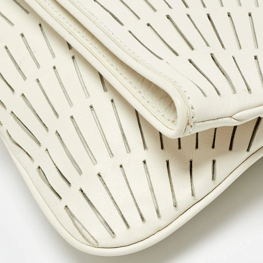 Alexander McQueen McQ by Alexander McQueen Off White Laser Cut Fold Over Clutch 10