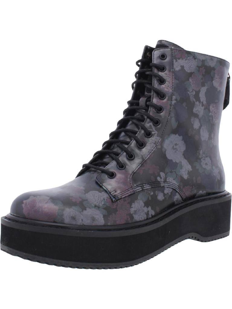 KENDALL & KYLIE Hunt Womens Faux Leather Round Toe Combat & Lace-up Boots