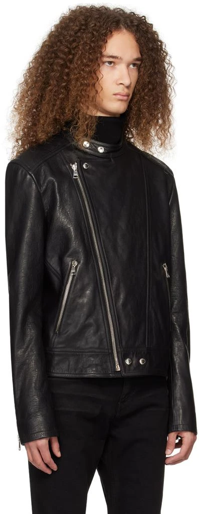 Balmain Black Zip Leather Jacket 2