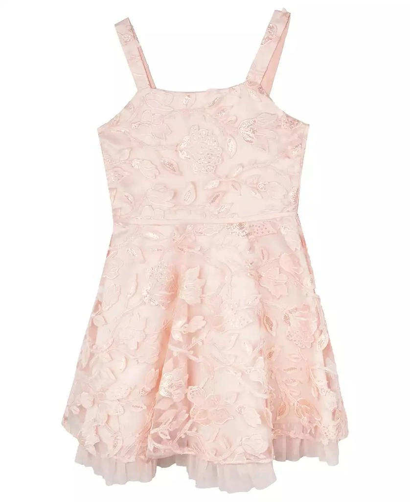 Rare Editions Big Girls Sequin and Embroidered Mesh Social Dress 1
