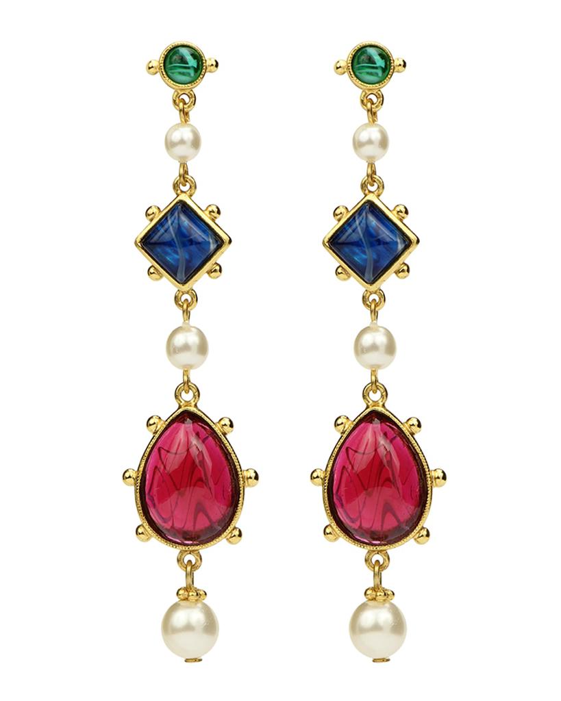 BEN-AMUN Glass Multi-Drop Earrings