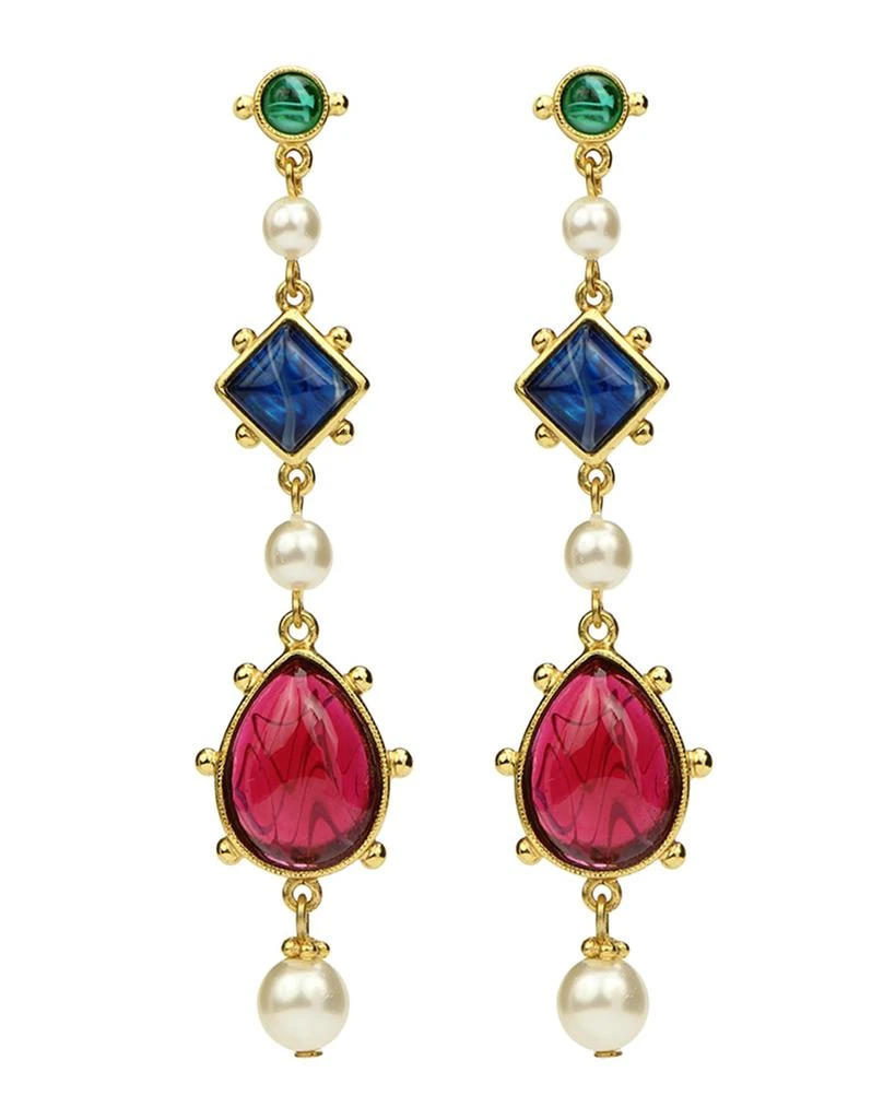 BEN-AMUN Glass Multi-Drop Earrings 1