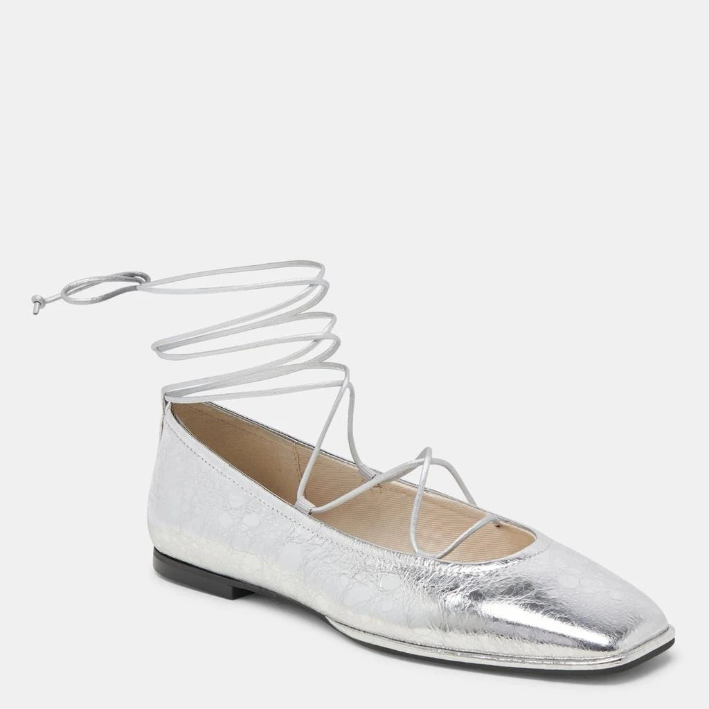 Dolce Vita Ryder Ballet Flats Silver Distressed Leather 3