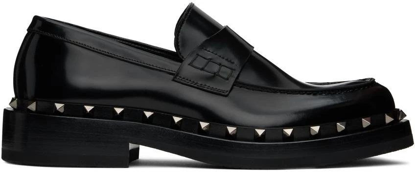 Valentino Black Rockstud M-Way Loafers 1