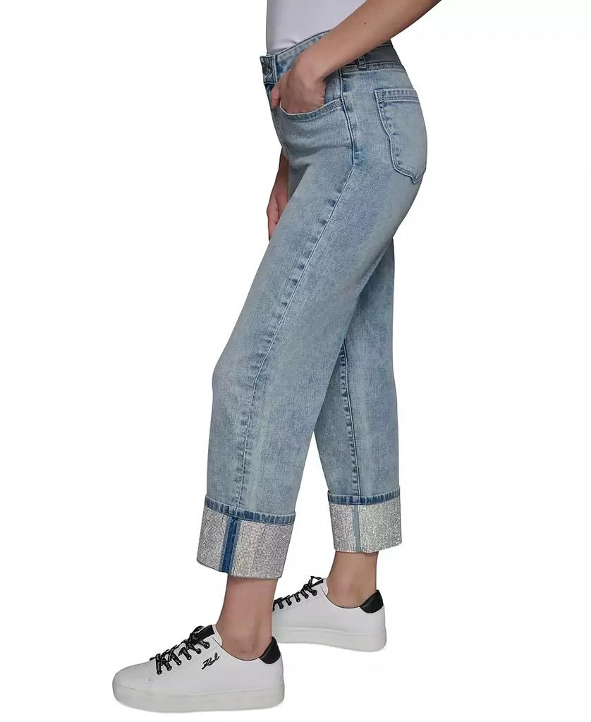 Karl Lagerfeld Paris Petite Crystal-Cuff Cropped Jeans 2