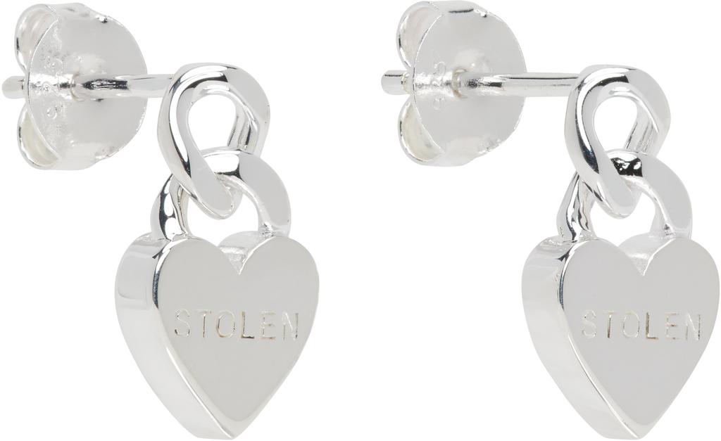 Stolen Girlfriends Club Silver Mini Love Chain Earrings