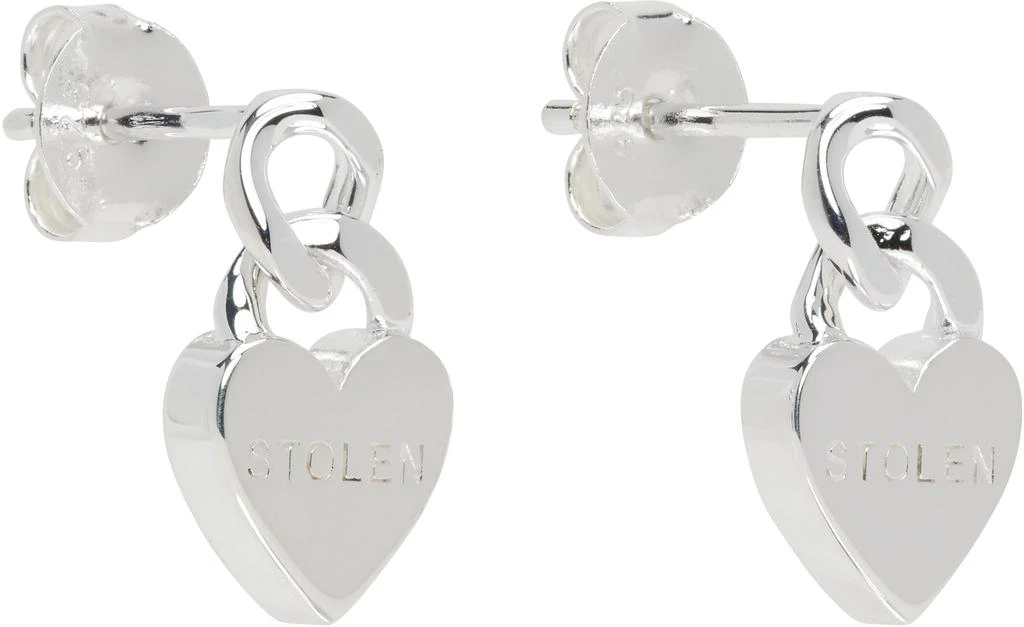 Stolen Girlfriends Club Silver Mini Love Chain Earrings 2