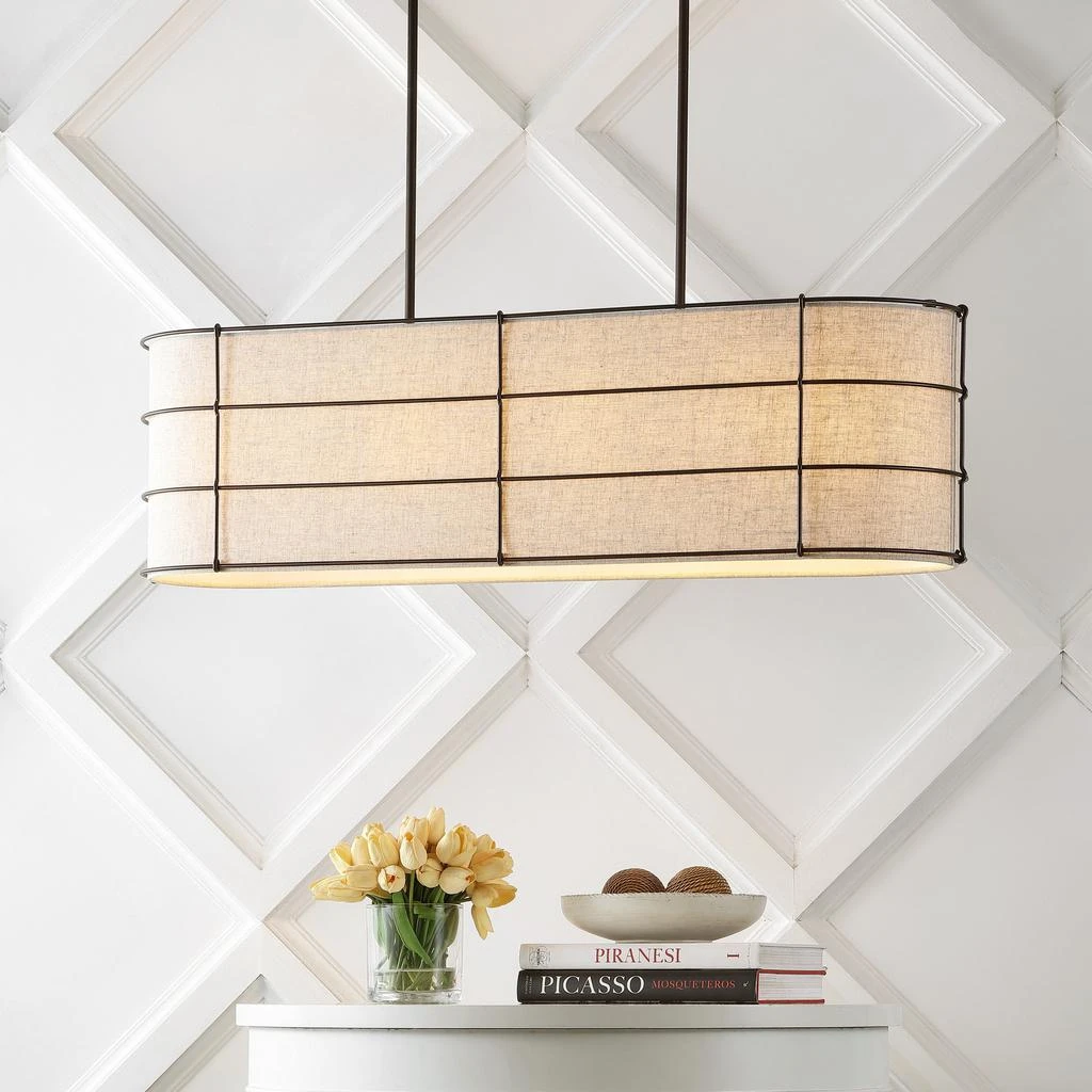 JONATHAN Y Chadwick 42" 4-Light Rustic Farmhouse Iron Linear LED Pendant 3