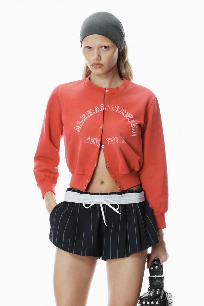 Alexander Wang Shrunken Cotton Terry Cardigan