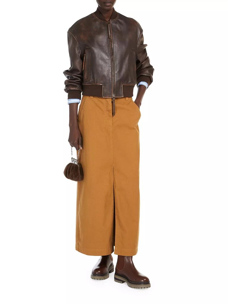 Weekend Max Mara Hiltex Leather Bomber Jacket 2