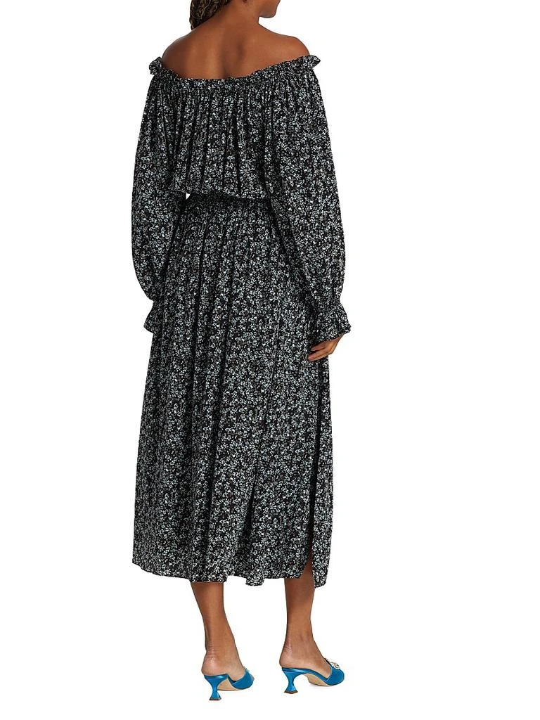 Tahari Night Floral Silk Off-The-Shoulder Midi-Dress 5