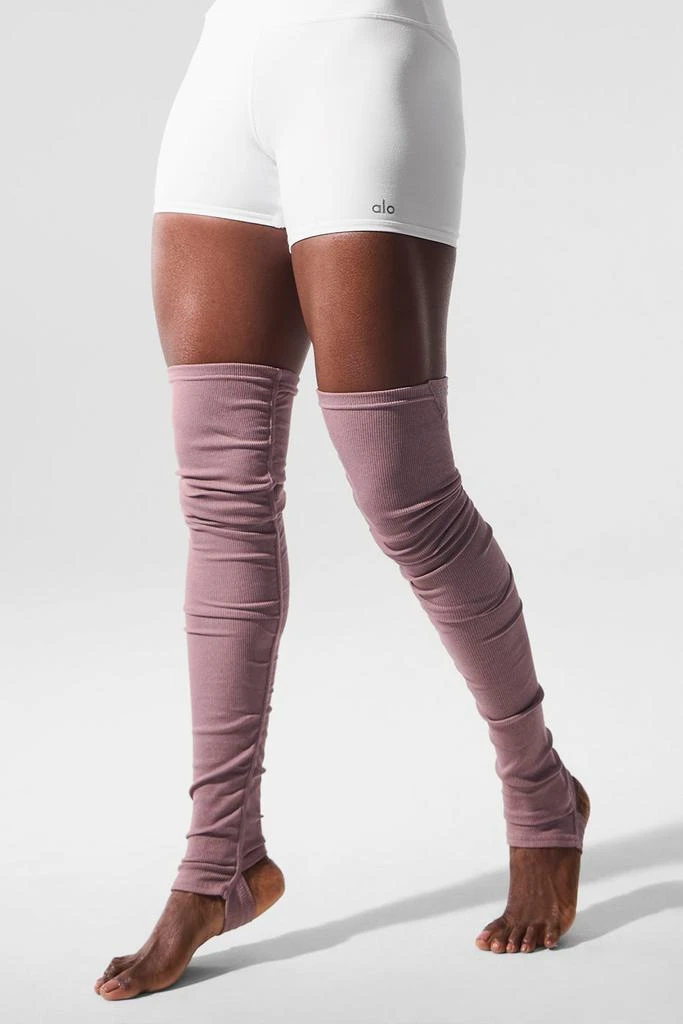 Alo Goddess Leg Warmers - Smoky Quartz Heather 3