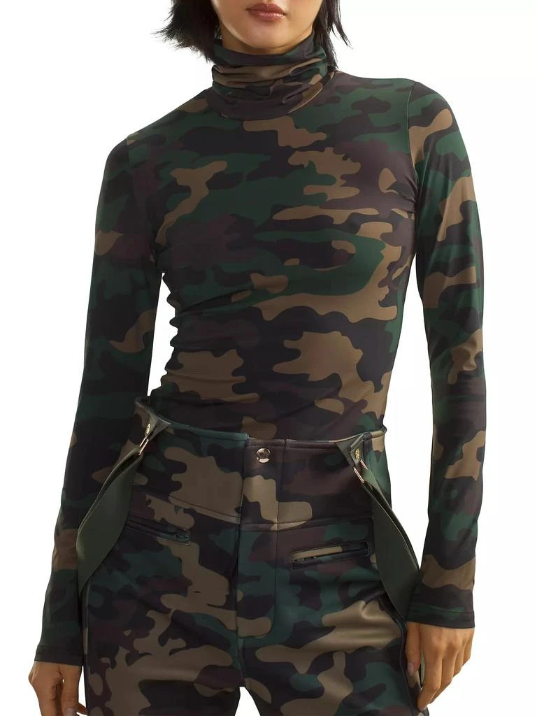 Cynthia Rowley Camouflage Turtleneck Top 1