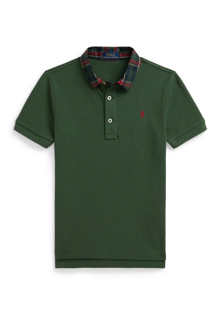 Ralph Lauren Boys 2-7 Plaid-Collar Mesh Polo Shirt