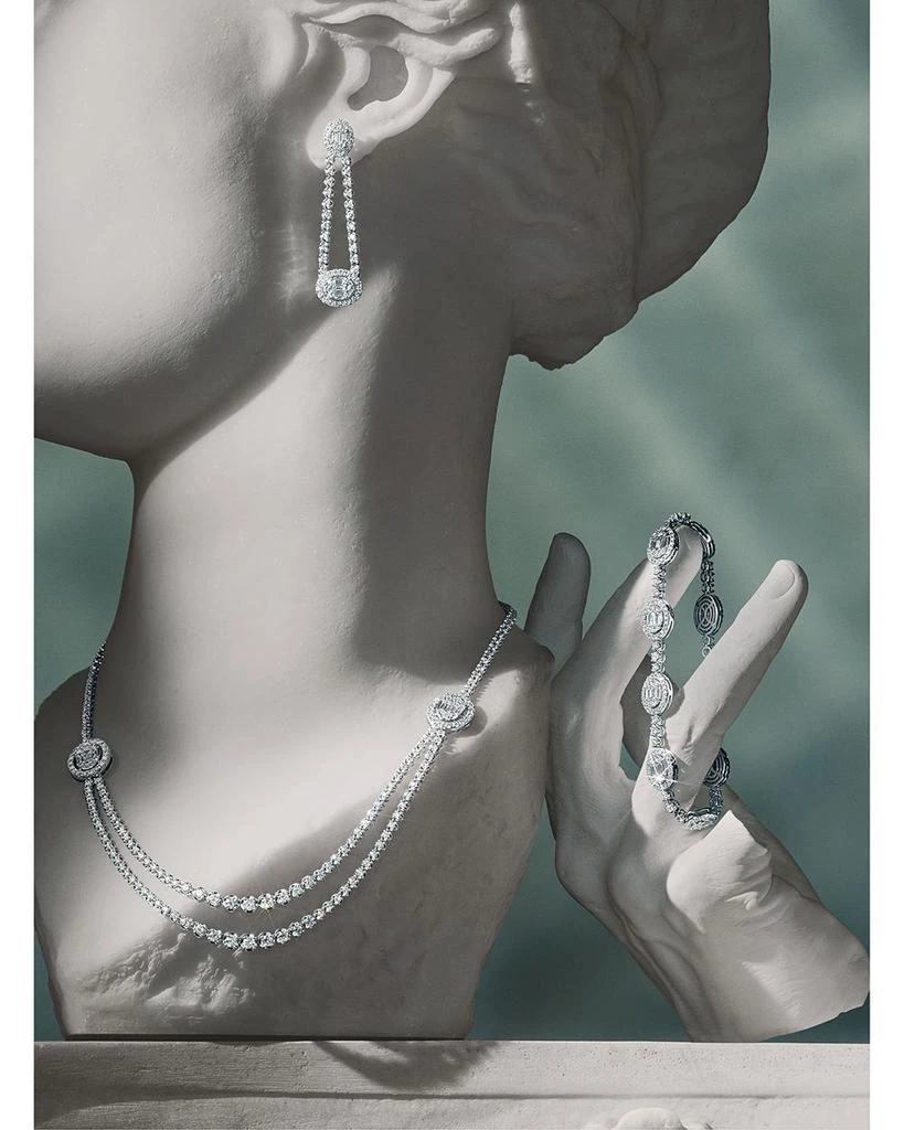 Bloomingdale
s Fine Collection Diamond Round
Baguette Halo Mosaic Tennis Bracelet in 14k White Gold, 4.0 tcw 4