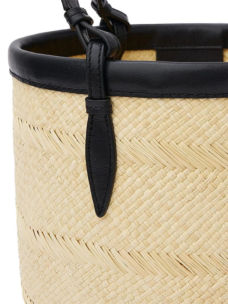 Hunting Season Small Iraca & Leather Basket Bag 3