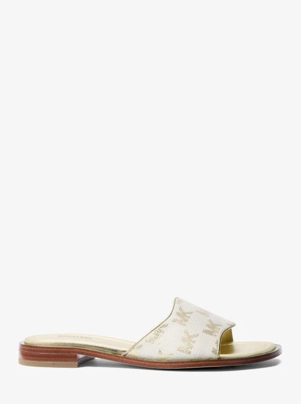 Michael Kors Hannah Metallic Logo Jacquard Slide Sandal 2