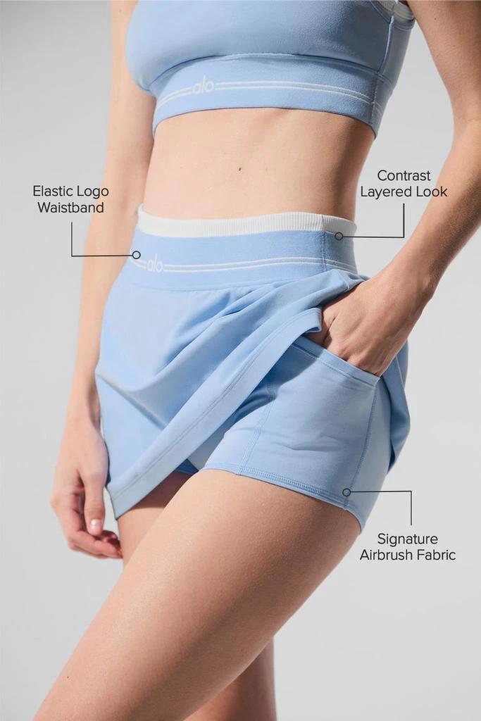 Alo Airbrush Better Together Tennis Skirt - Seashell Blue/White 2