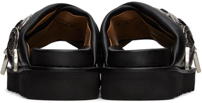 Toga Pulla SSENSE Exclusive Black Cross Strap Flat Sandals 2