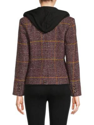 Central Park West Monte Plaid Dickie Twofer Hoodie Blazer 2