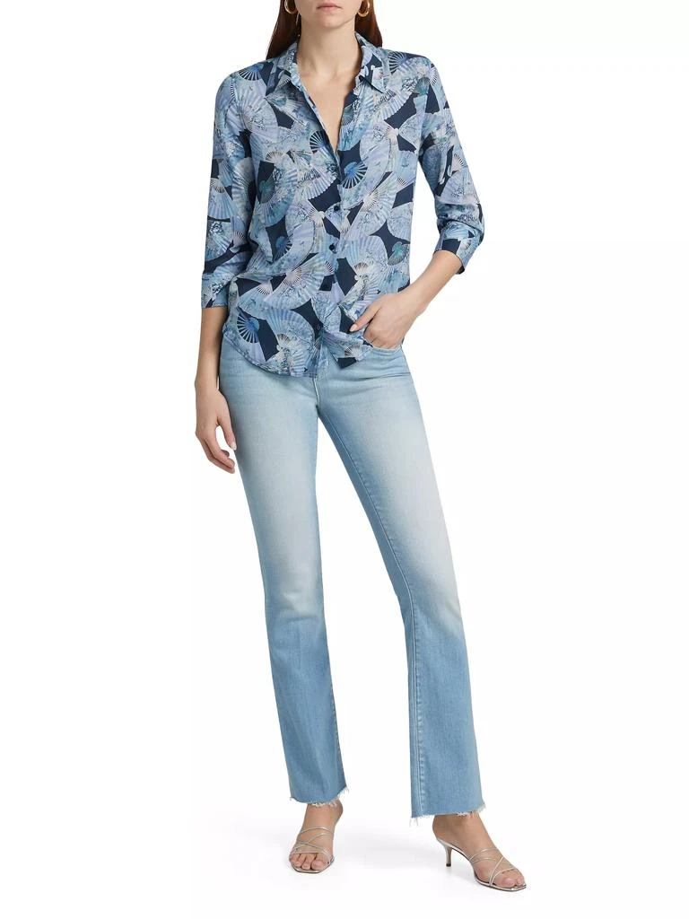 L'Agence Camille Abstract Fan Print Three-Quarter-Length-Sleeve Shirt 2