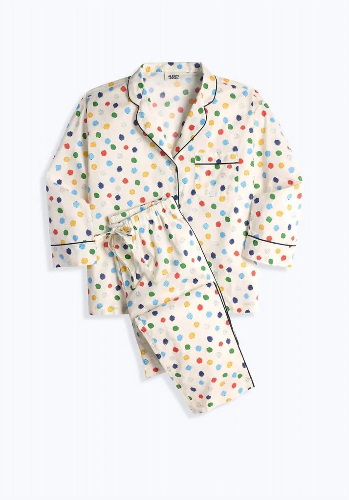 SLEEPY JONES Marina Pompom Pajama Set In Pom Pom 3