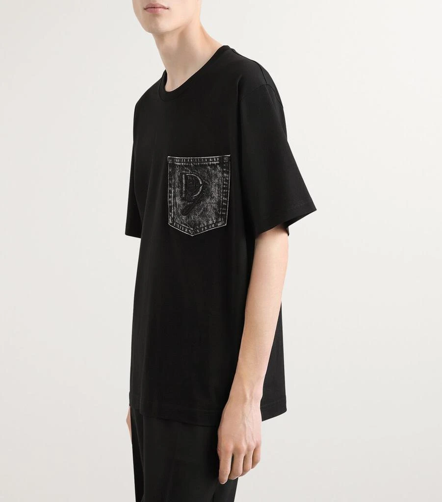 Dolce & Gabbana Cotton Denim-Patch T-Shirt 3