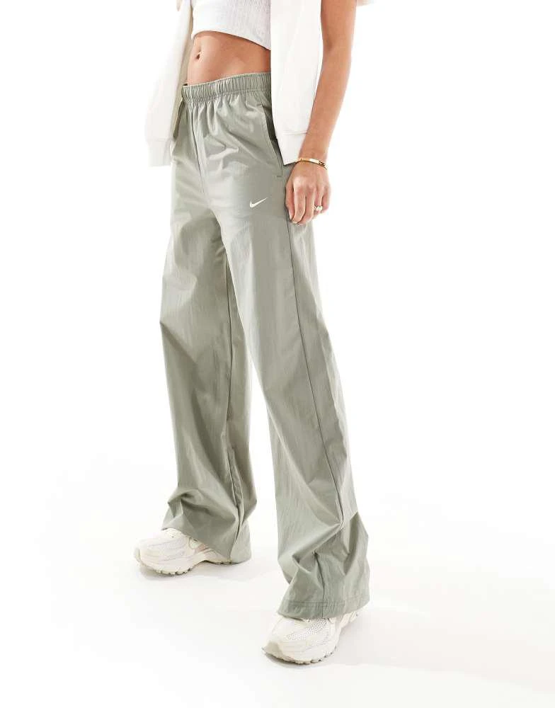 NIKE Nike Trend Street high waisted wide leg trousers in khaki 1