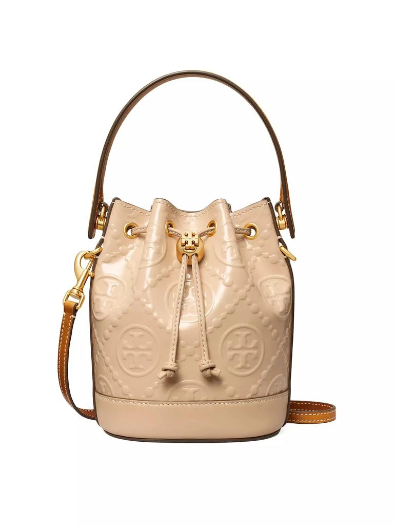 Tory Burch Mini T Monogram Patent Leather Bucket Bag 1